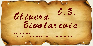 Olivera Bivolarević vizit kartica
